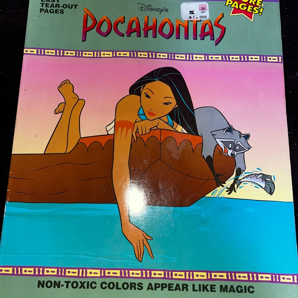 Vintage 1995 Disney’s Pocahontas Giant Paint With Water Book Golden Books NEW